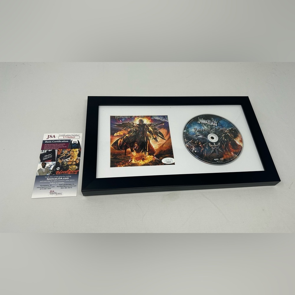 Rob Halford of Judas Priest signed Redeemer of Souls Framed CD‎ Cover JSA COA